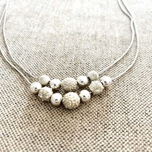18” silver tone layered necklace